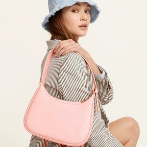 J.Crew $268 COPENHAGEN SHOULDER BAG IN LEATHER, PINK ORCHID NWT